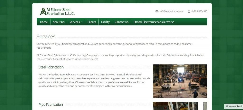 Al Etimad Fabrication Homepage