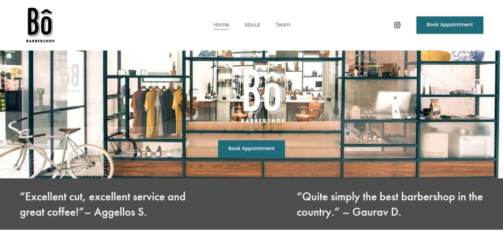 Bô Barbershop Homepage