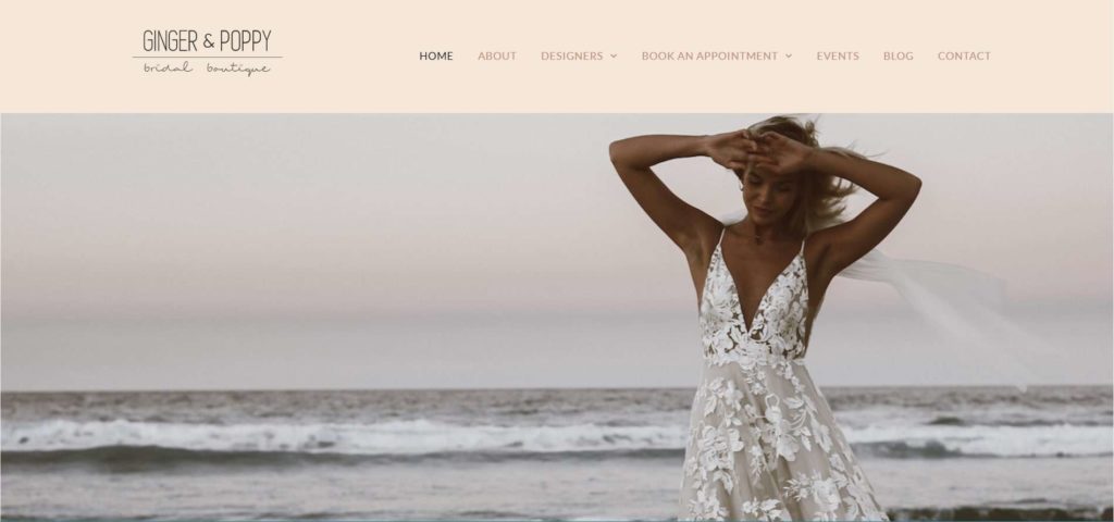 Ginger & Poppy Bridal Boutique Homepage