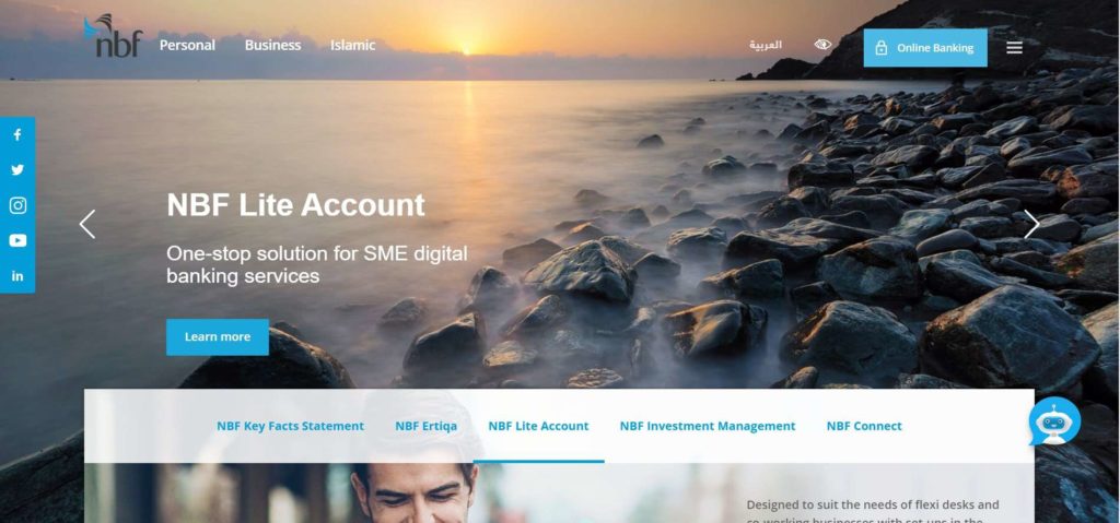 National Bank of Fujairah Homepage