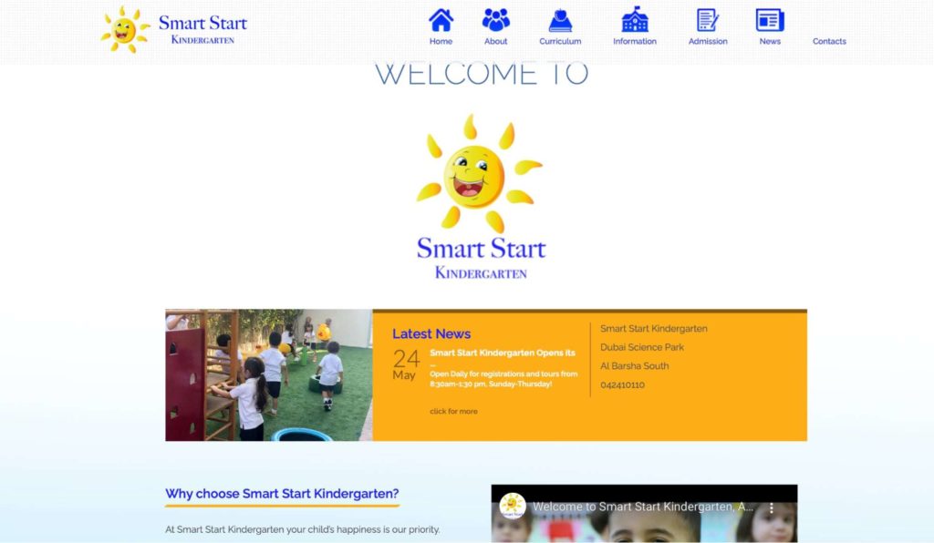 Smart Start Kindergarten Homepage