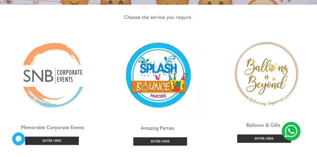 Splash N Bounce Events Homepage