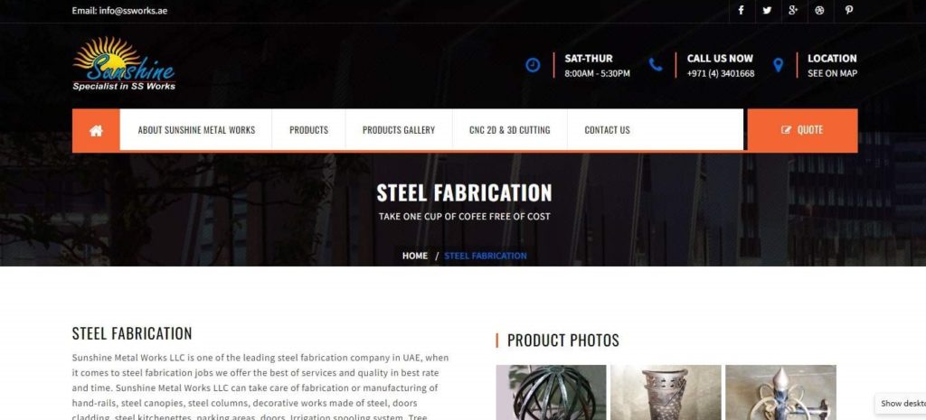 Sunshine Metal Works Homepage