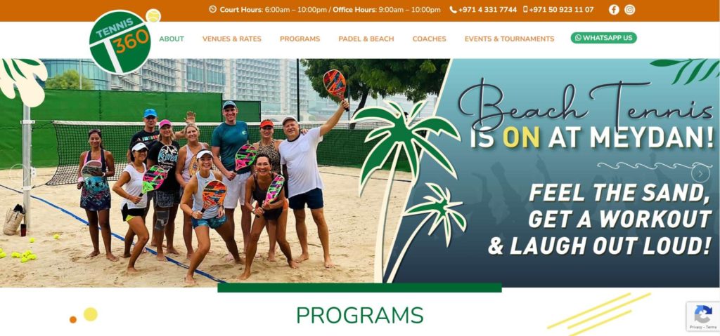 Tennis 360 Homepage