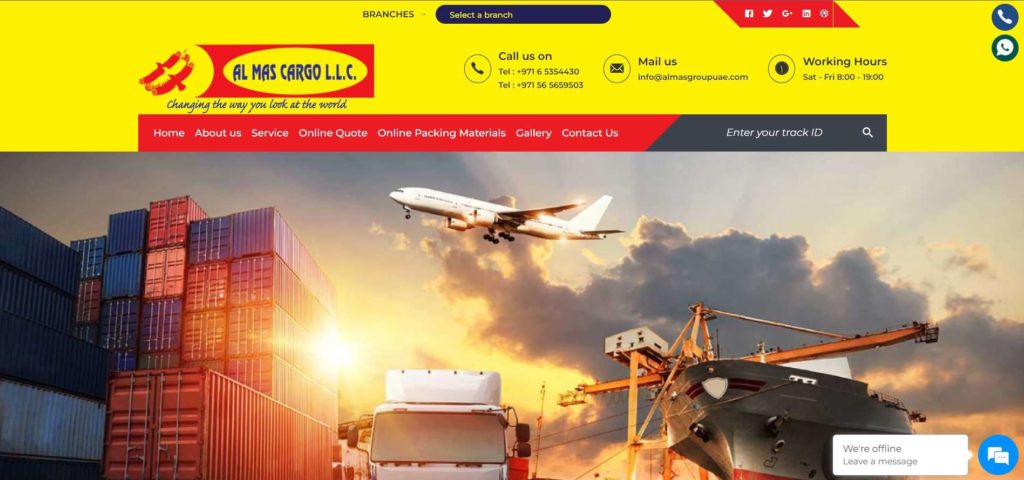 Al Mas Cargo LLC Homepage