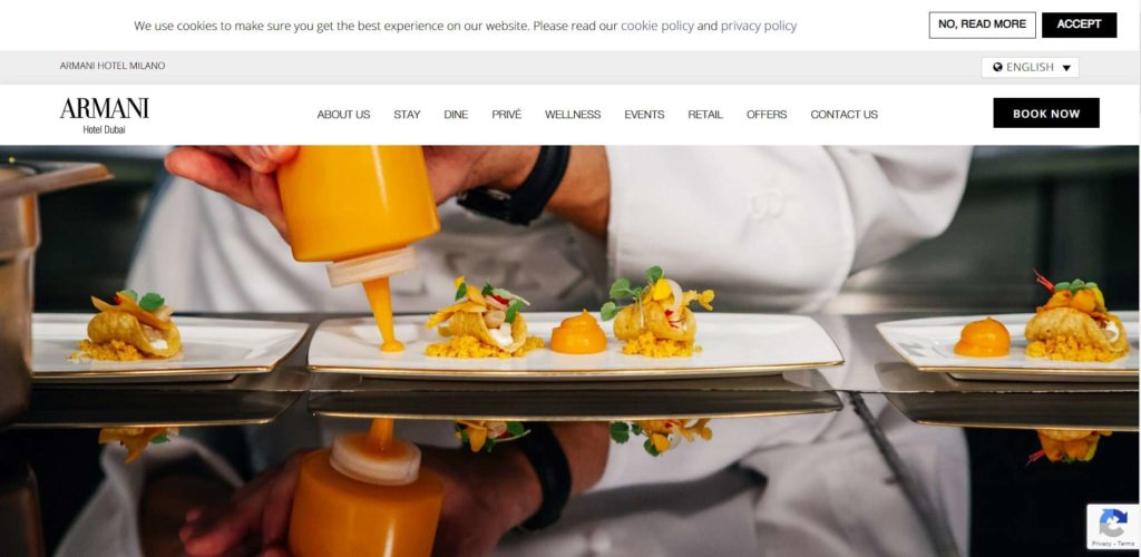 Armani Ristorante Homepage