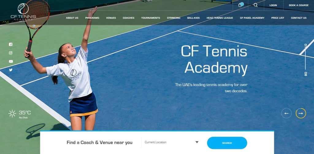 CF Tennis Academy Homepage