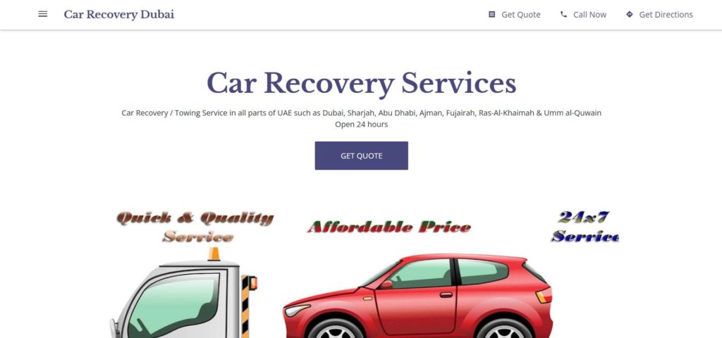 Car Recovery Dubai Homepage