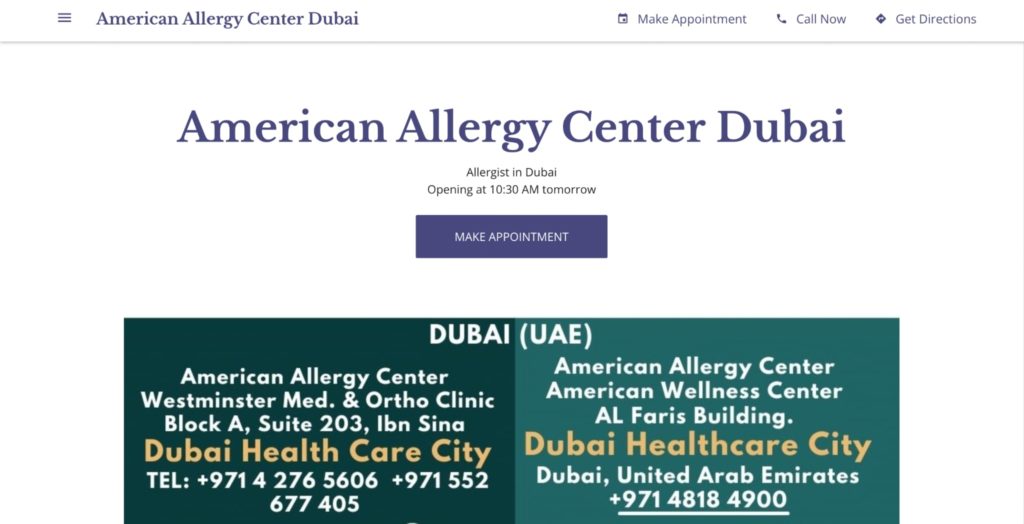 Dr. Shahid Abbas of American Allergy Center Dubai Homepage