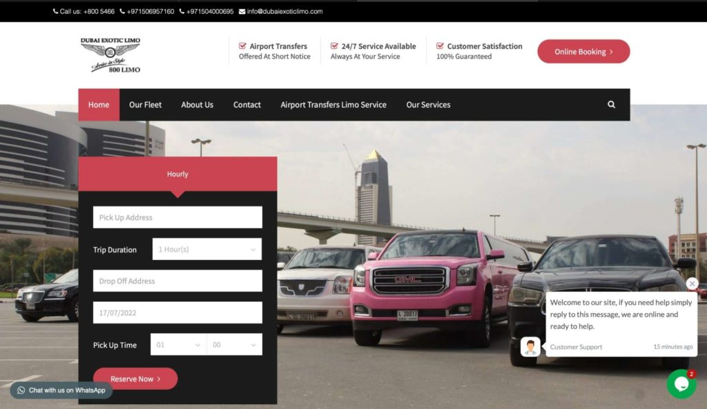 Dubai Exotic Limo Homepage
