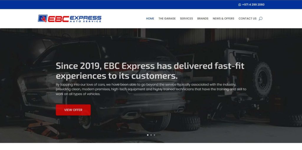 EBC Express Auto Services Homepage