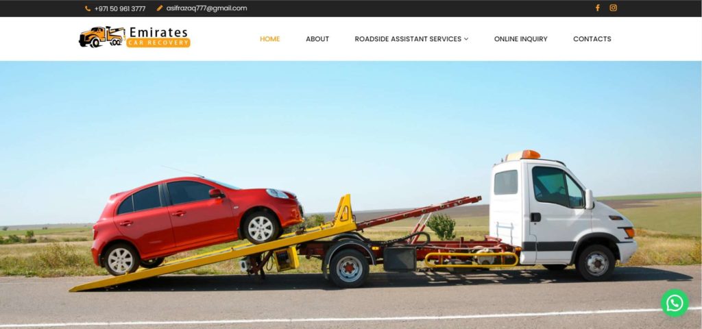Emirates Car Recovery Homepage
