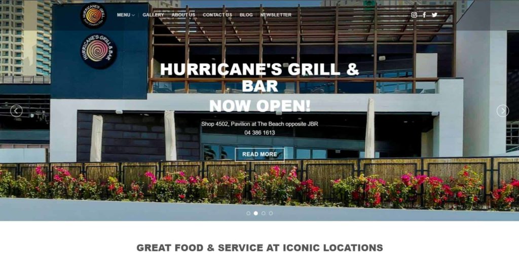 Hurricane’s Grill Homepage