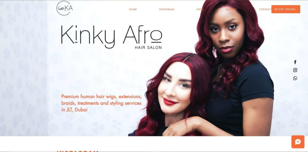 Kinky Afro Hair Salon Homepage