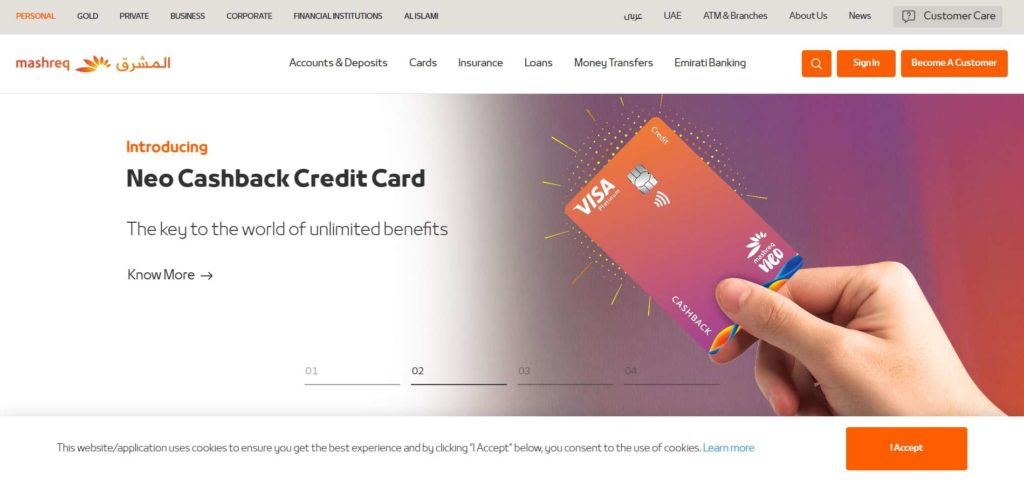 Mashreq Bank Homepage