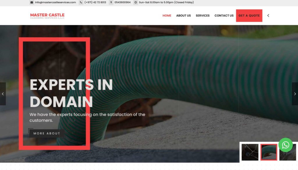 Master Castle Sewage Cleaning & Drain Line Maintenance Services Homepage