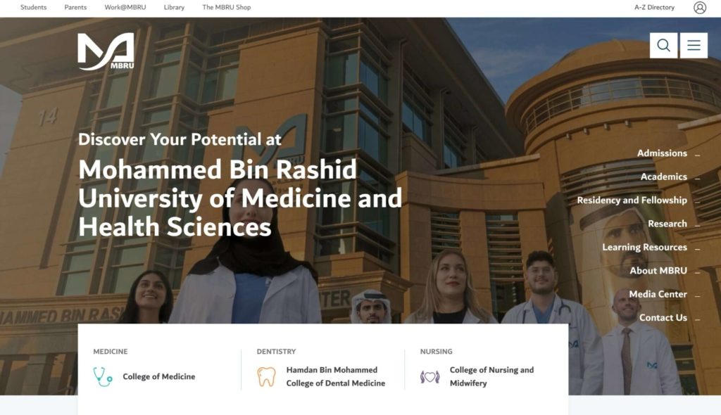 Mohammed Bin Rashid University Of Medicine and Health Sciences Homepage