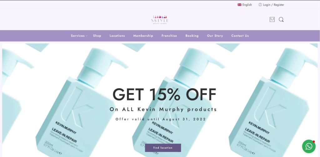 NStyle Beauty Lounge Homepage