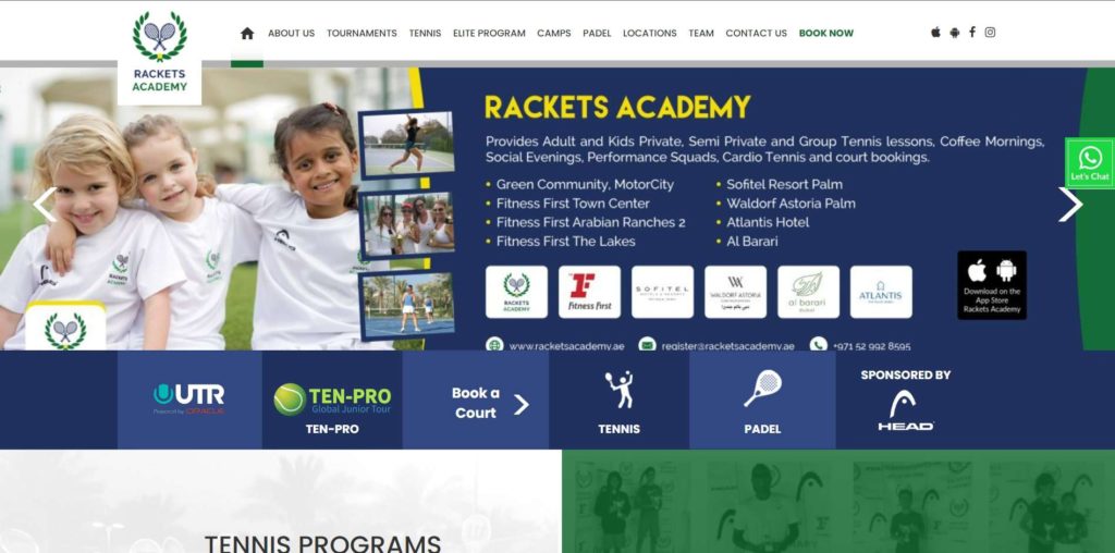 Rackets Academy Tennis Coaching Courts Homepage
