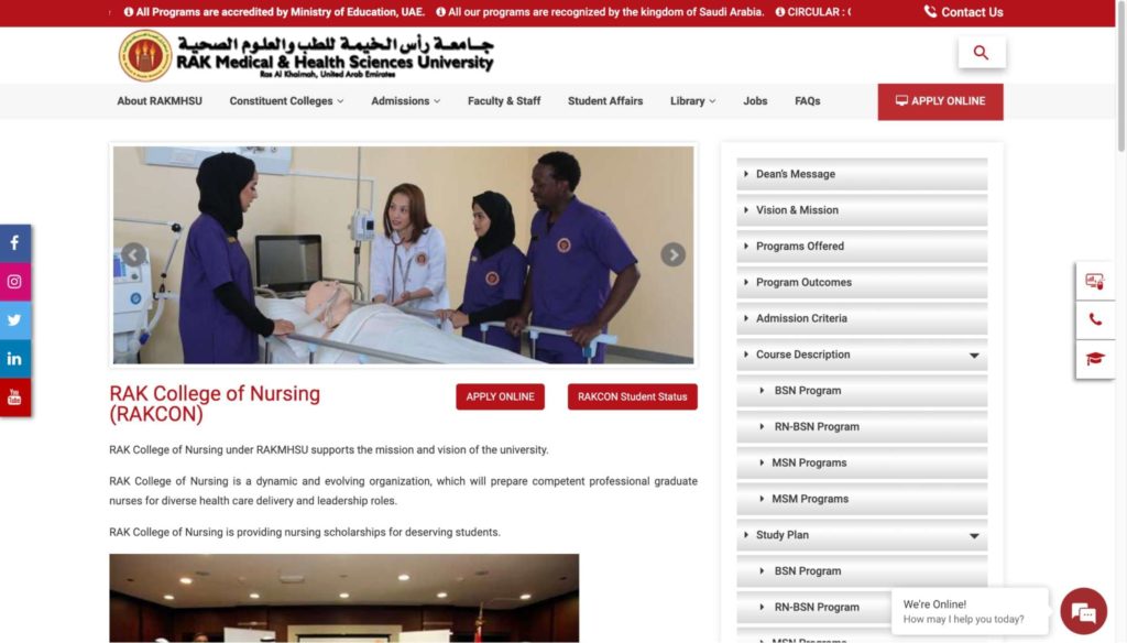 Ras Al Khaimah Medical and Health Sciences University Homepage