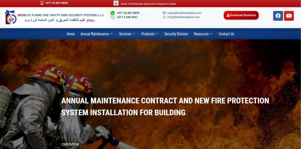 Red Blue Flame Fire Safety and Security Systems LLC Homepage