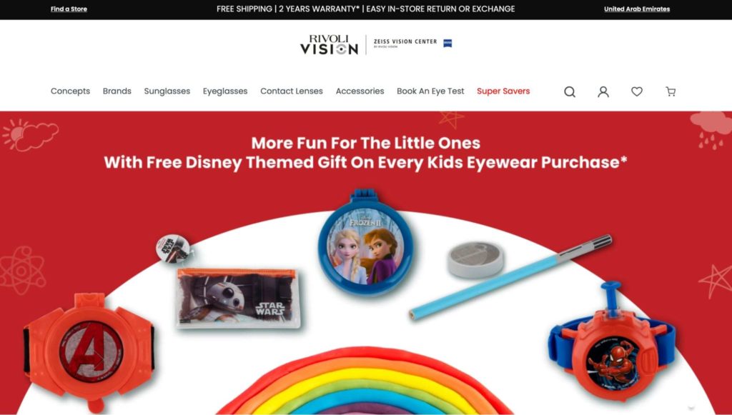 Rivoli EyeZone Homepage