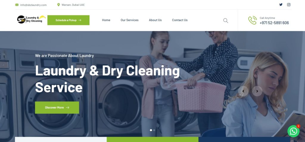 SBZ Laundry & Dry Cleaning Homepage