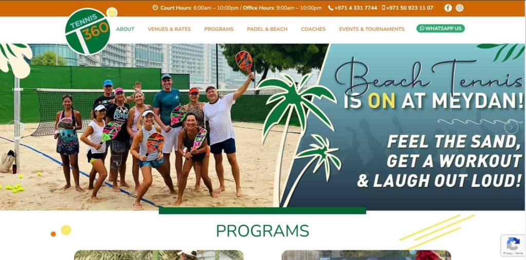 Tennis 360 Homepage