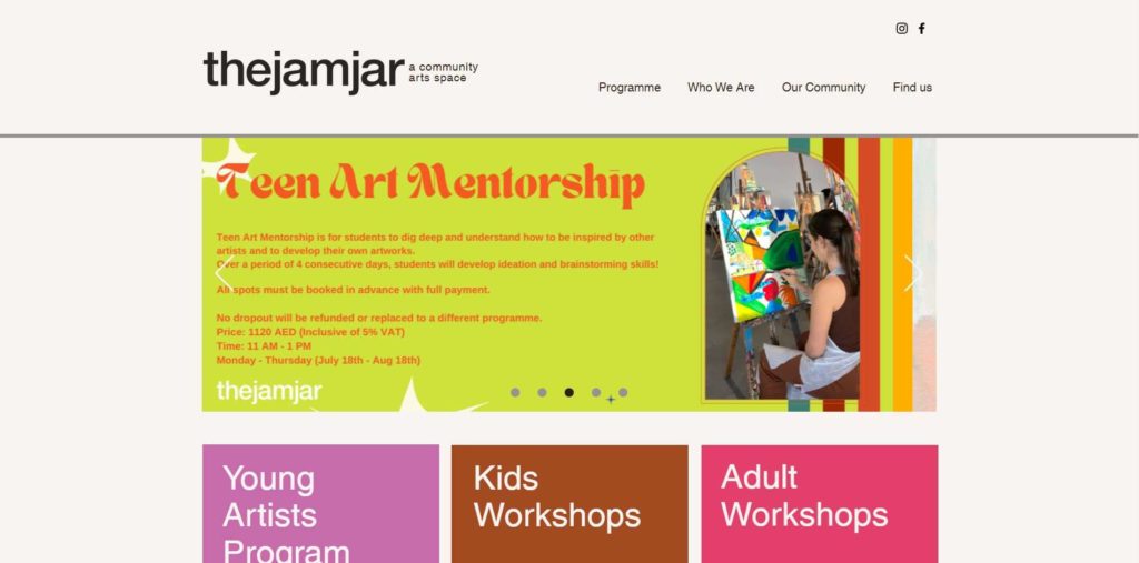 The Jamjar Community Arts Space Homepage