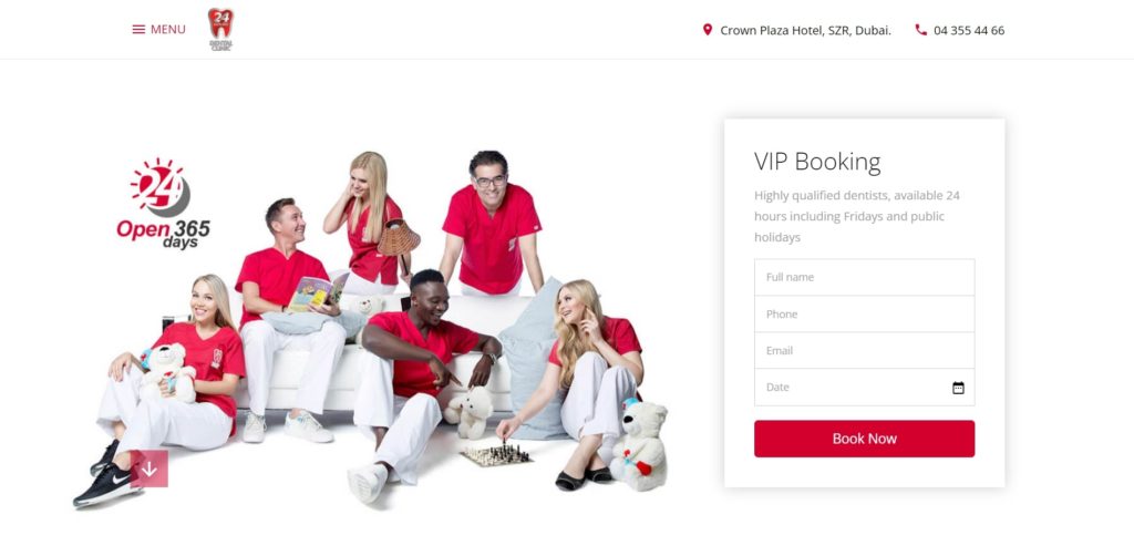 24 Hours Dental Clinic Homepage