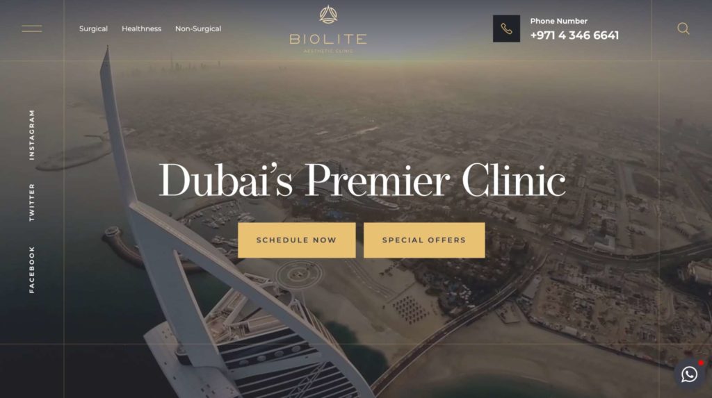 Biolite Aesthetic Clinic Homepage