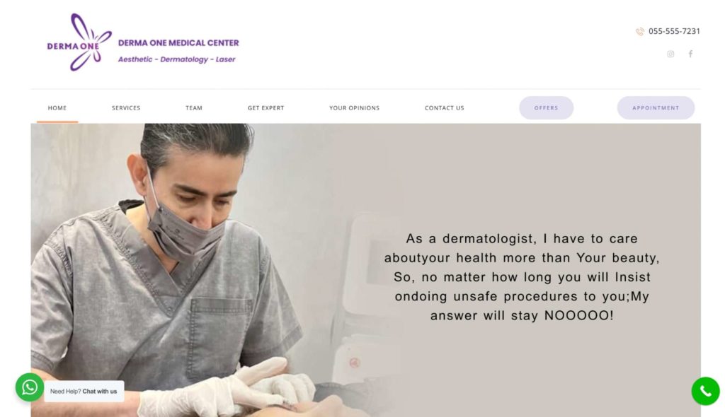 Derma One Medical Center Homepage