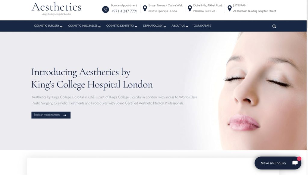 Dr. Demetrius Evriviades of AESTHETICS By King’s College Hospital London Dubai Homepage