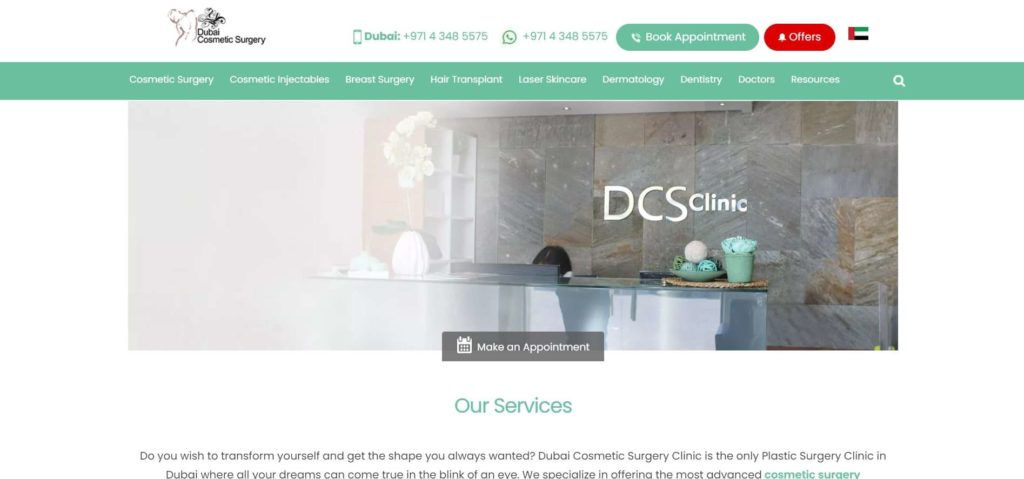Dubai Cosmetic Surgery Homepage