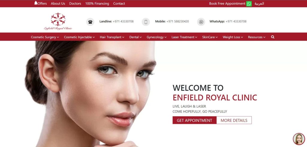 Dynamic Clinic Dubai Homepage