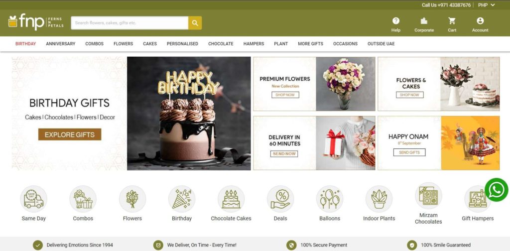 FNP Dubai - Flowers, Plants, Gifts & Cake Shop Homepage