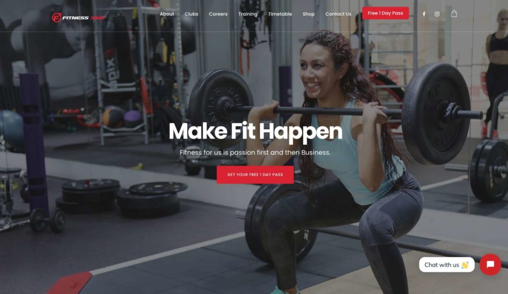 Fitness 360 Homepage