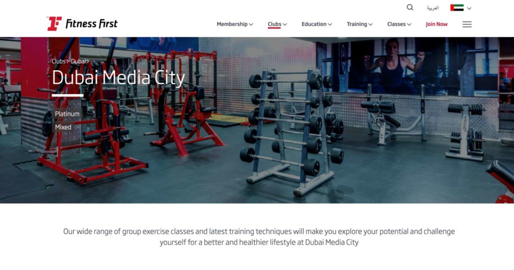Fitness First Homepage