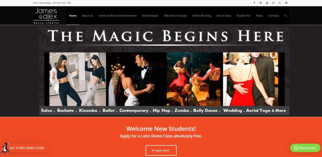 James & Alex Dance Studio Homepage