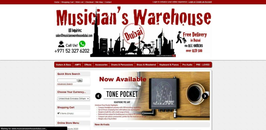 Musician’s Warehouse Homepage