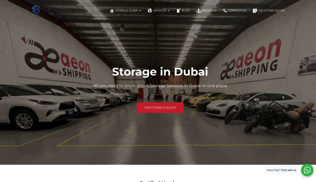 MySpace Self Storage of Aeon Shipping Homepage