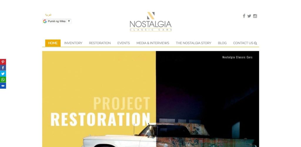 Nostalgia Classic Cars Homepage