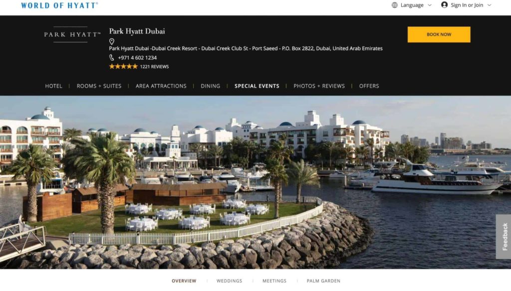 Palm Garden of Park Hyatt Dubai Homepage