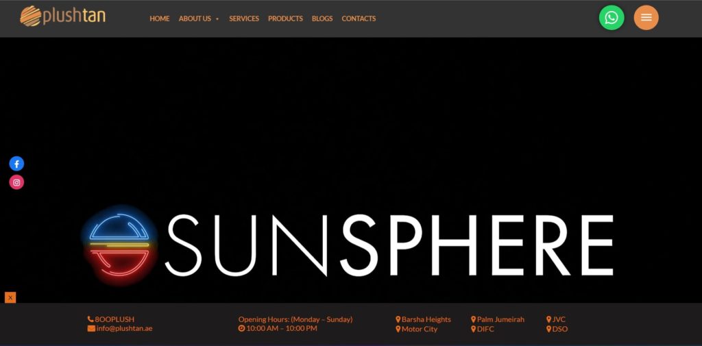 Plush Tan Dubai Homepage