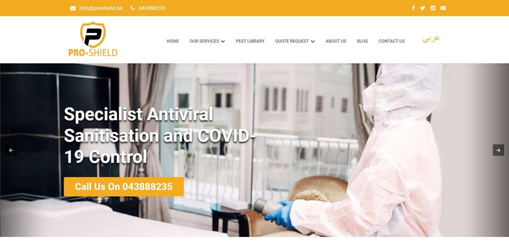 Pro Shield Pest Control Services Homepage