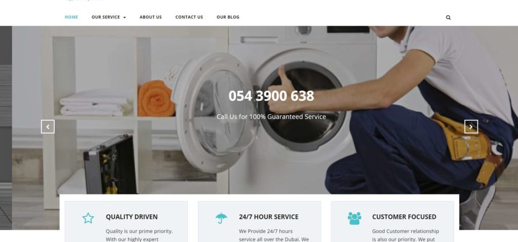 Shafay Appliance Repair Dubai Homepage