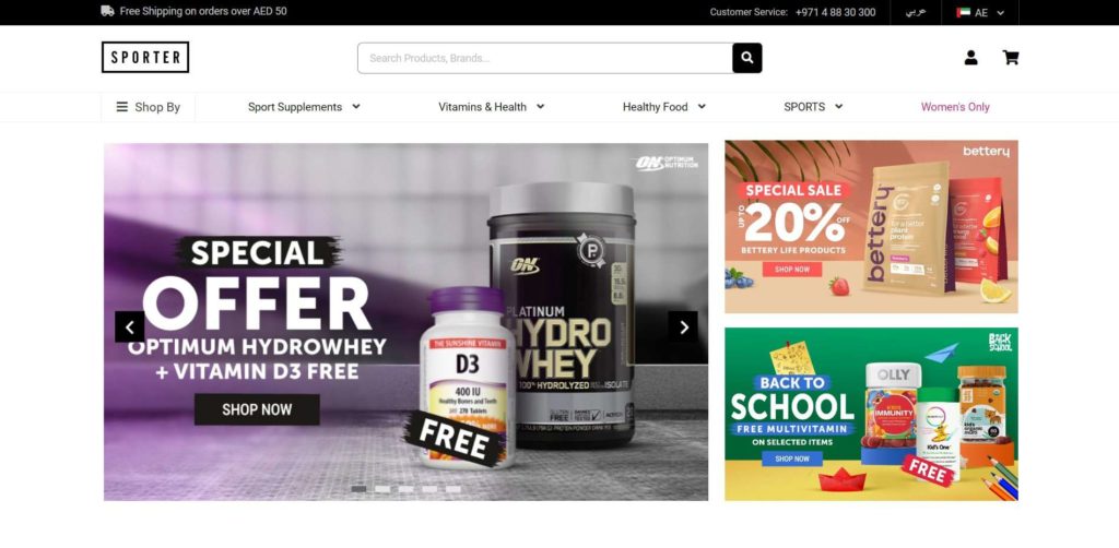 Sporter UAE Homepage