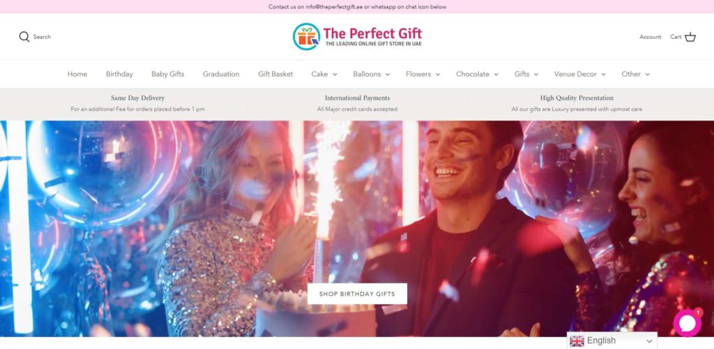 The Perfect Gift LTD Homepage