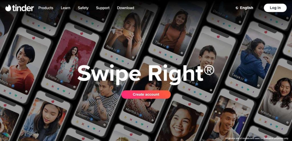 Tinder Homepage