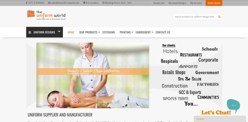 Uniform World Homepage